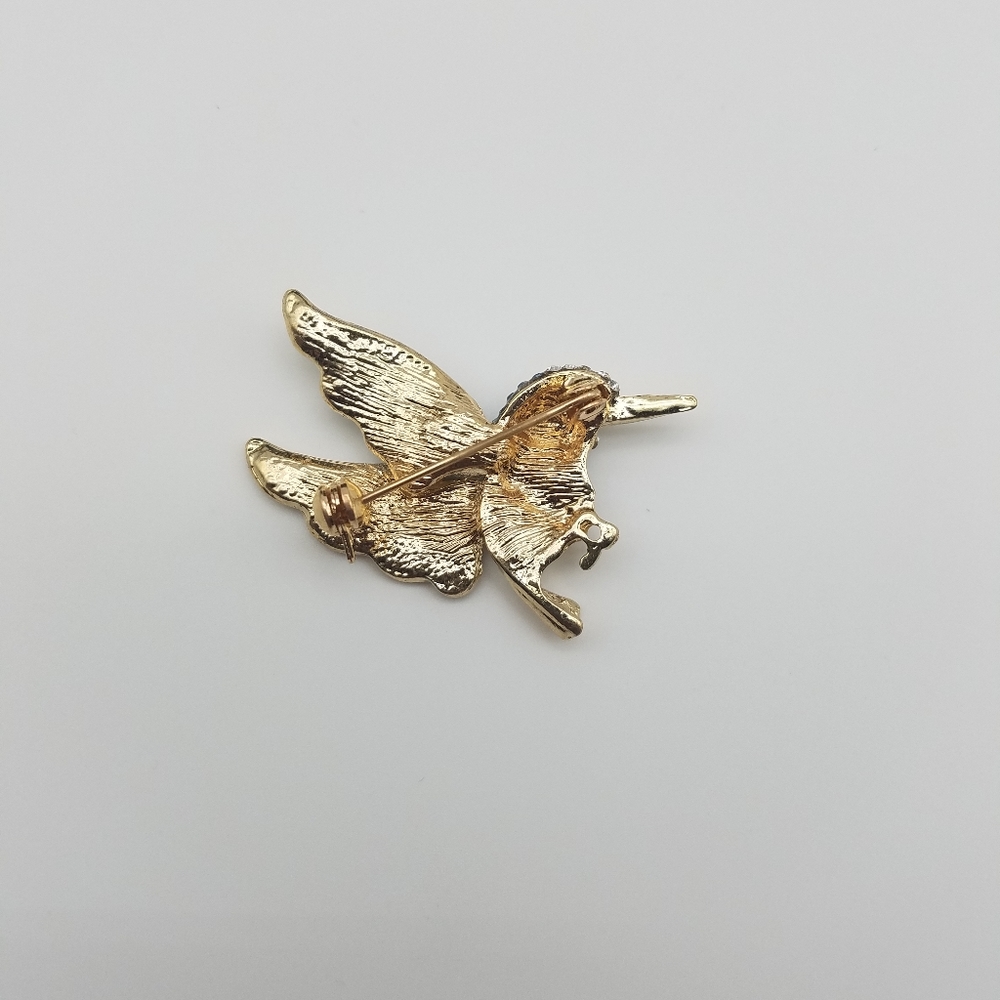 Hummingbird Rhinestone Brooch - Picture 3 of 5